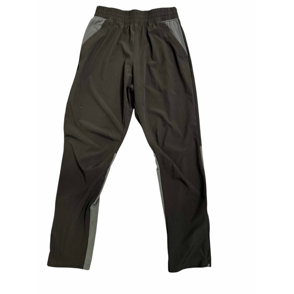 Under Armour UA Squad Warm-Up Pants Mens Medium Black Gray Stretch Zip Athletic